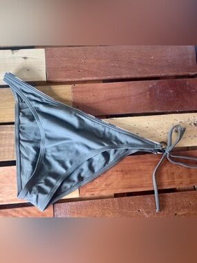Burberry Olive Green Tie-Side Bikini Bottom